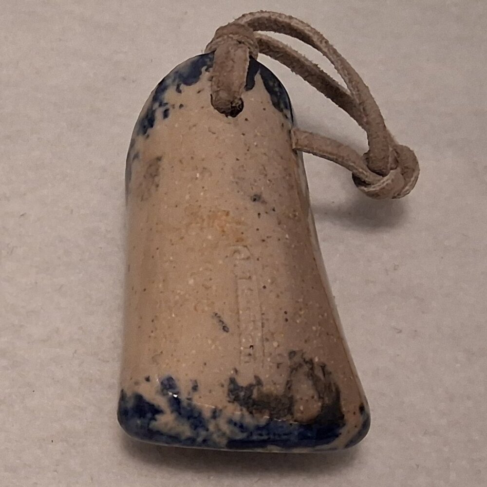 Handmade J. MacSam Ceramic Vessel Pendant • Blue Glazed Boho Artisan Necklace - Picture 2 of 6